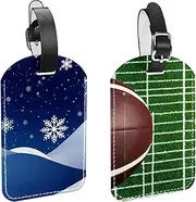 [CWAGFEQZ] 2-Pc Luggage Tags for Suitcases,Travel Tags for Luggage,Sports American Football Field