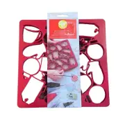 Wilton Holiday Multi-Cookie Cutter Sheet, Red Christmas Winter Mitten Tag Tree