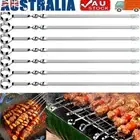 12PCS Kabob Skewers Flat Metal BBQ Barbecue Skewer Stainless Steel Shish Skewers