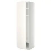 METOD high cabinet w shelves/wire basket, white/Veddinge white, 60x60x200 cm