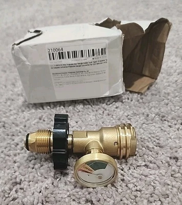 Propane Tank Gauge Brass Adapter w/Gas Pressure Level Meter Indicator for BBQ RV