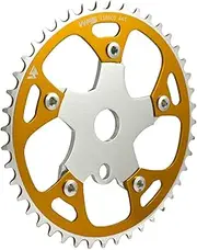 Pulsar Chainring w/Spider Sprocket 44T 1/8" 110mm BCD 5 Arm Hole Old School BMX, Gold, WFS3083-BO