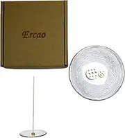 Ercao Incense Stick Holder，Icense Holder，Universal Icense Holder for Sticks，IncenseBurner (Incense Holder-Glass-Golden Border)