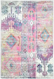 Delicate Ikat Multi Coloured Rug