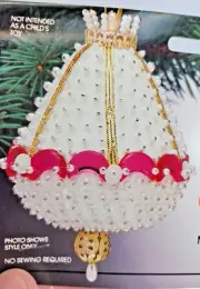 THL Crafts JEWELED CAROUSEL White/Hot Pink Sequin Bead Christmas Ornament Kit