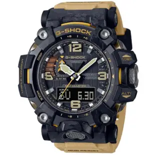 【CASIO 卡西歐】G-SHOCK MUDMASTER 泥人錶/太陽能電力世界六局電波/54mm/褐(GWG-2000-1A5)