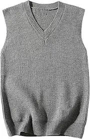 [Generic] Men's Winter Knitted Vest Casual Sleeveless Sweaters Slim Fit Pullover Cashmere Wool Classic Waistcoat Cardigans
