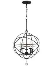 Crystorama Solaris 5-Light Black Mini Chandelier