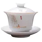 Gaiwan Tea Set Travel Ceramic Tea Set Kung Fu Tea Set Porcelain Gaiwan Cup