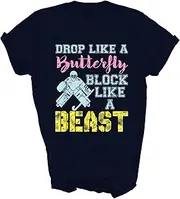 [Above Good Tee] Block Like A Beast Field Hockey Goalie Ice Hockey Lover Player Fan Gift Unisex Shirt Women Men T-Shirt (Navy;L)