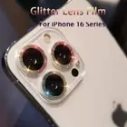 For iPhone 16 Pro Max 15 14 12 13 Mini Glitter Camera Protector Lens Film Cover
