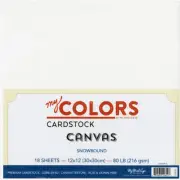 My Colors MC210032 Canvas Cardstock Bundle 12"X12" 18/Pkg-Snowbound