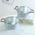 Iron Flower Container Home Decoration Flower Pot Vintage Metal Box Planter
