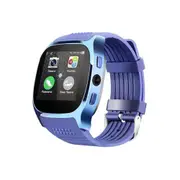 T8 Bluetooth Smart Watch Phone Mate SIM FM Pedometer for Android IOS iPhone Samsung Blue