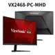 米特3C數位–ViewSonic 優派 VX2468-PC-MHD 165Hz/FHD/1ms/VA 24型曲面電競螢幕