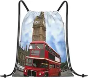DEXNEL England Car Drawstring Backpack Sports Gym Bag For Women Men Children Large Size Swim Bag