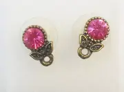 Earstuds - Post Earring Findings / Embellished w/ closed loop for dangles 2 pcs