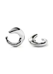 Missoma Molten Rhodium-plated Hoop Earrings, Hoop Earrings, Silver - One Size One Size