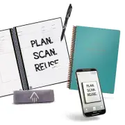 Rocketbook Smart Reusable Notebook, Fusion plus Executive Size Spiral Notebook &