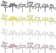 28PCS Acrylic Happy Birthday Cake Topper Birthday Cupcake Topper Cake Pick Decorations for Birthday Party Cake Desserts Pastries 4 Colors 7 Styles