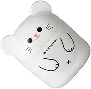 SOESFOUFU Small Wastebasket Car Trashcans Table Waste Bucket Cute Things Mini Desktop Wastebasket Car Bin Mini Waste Bucket Car Trash Can with Lid Bins White Office Storage Box Cartoon Pp