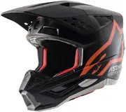 Alpinestars S-M5 Compass Motocross Helmet, black-orange, Size S for Men Black Orange