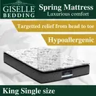 Giselle King Single Bed Mattress Bedding Bonnell Spring Medium Firm 24cm Thick