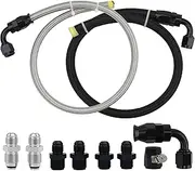 AN6 Power Steering Hose Kit Compatible with LS Swapped Chevy C10 GM Type II Power Steering Pump to the Power Steering Box
