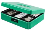 KYODOLED Metal Cash Box with Combination Lock Money Box for Cash Safe Metal B...