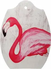 Pink Flamingo Oblong Ceramic Trivet Cheese Serving Board 9.5" H