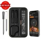 Wireless Bluetooth BBQ Thermometer Meat Probe Fast Charge, LCD, IP67 Waterproof