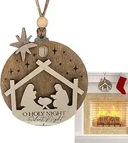 Nativity Scene for Christmas Trees | Christmas Jesus Nativity Sliding Decorative Calendar,Christian Home Decor Aesthetic, Wooden Christmas Ornaments, Traditional Christmas Ornaments for Decoration