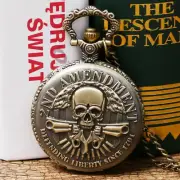 2ND AMENDMENT Quartz Pocket Watch Analog Necklace Chain Best Gift Steampunk Men