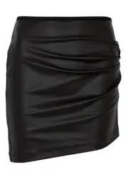 Helmut Lang Faux Leather Mini Skirt - Black - M M
