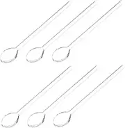 SOLUSTRE 6pcs Long Handle Heat Resistant Stirring Spoons Portable Coffee Mixing Scoops for Dessert and Cake Comfortable Grip Kitchen Gadgets