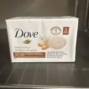 Dove SHEA BUTTER Vanilla Scent Bar Soap Moisturizing 4 Bars