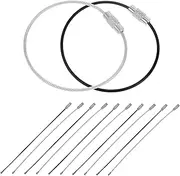 Ciieeo Stainless Steel Lanyard 1.5mm Steel Wire Cable for Luggage Tags Key Ring Wire Rope