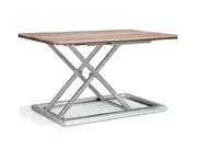Hyvarwey ID-30 Aluminum Easy Up Height Adjust Sit Stand Desk Riser Foldable Laptop Desk Monitor Holder Stand With Keyboard Tray Brown