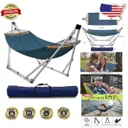 Durable Steel Hammock Stand with Eco-Friendly Canvas - Perfect for Indoors/Out