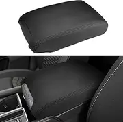 INTGET Center Console Cover for Nissan Pathfinder Accessories 2022 2023 2024 2025 Interior Leather Middle Console Lid Protector Replacement for Pathfinder Console Cover (Black Stitches)
