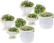 8Pcs Miniature Flower Bed Model Realistic Green Plant Decor for DIY Fairy Garden Dollhouse Architectural Landscape for Plant Decoration and Scenery Enhancement