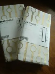 NEW VINTETERFINT Table Runners x 2 Gold on Off-White 16 x 57" ( 40x45 cm )