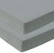 BlueSnail Waterproof Fitted Pack N Play Playard Sheet- Fits All Baby Portable Mini Cribs, Play Yards and Foldable Mattresses (2 Pack, Heather Gray)