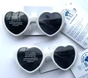 Build A Bear 031591 White Heart Sunglasses For Plush Teddy Bear (2 PACK)