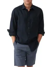[Rodd & Gunn] Cable Bay Long Sleeve Shirt in Midnight