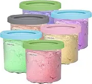 6 Pack Creami Pint Containers Replacement for Ninja Creami Pints, 16oz Ice Cream Containers Compatible with NC301 NC300 NC299AMZ NC290 Series Ice Cream Maker, BPA-Free, Airtight & Dishwasher Safe