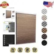 Easy Install Cordless Light Brown Blackout Shades - 25"x50" Luxury Home Feature