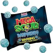 Barnetts - Mega Sour Candy Raspberry 104g - Trendy Sweet Bags - Traditionally Handmade Sweets - Sour Coating Lasts 20 Seconds - Candies for Party Bag, Gift Hamper, or Hamper Box