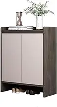 Freestanding 4-Shelf Shoe Cabinet with Door Adjustable Shelves and Wooden Legs 100cm High Organizer for Entryway, Front Door, Black Shoe Cupboard