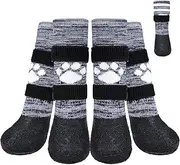 KOOLTAIL Anti Slip Dog Socks to Prevent Licking Paws for Hot/Clod Pavement,Waterproof Long Snow Dog Boots&Paw Protectors with Straps Traction Control for Hardwood Floor for Small Medium Large Dogs